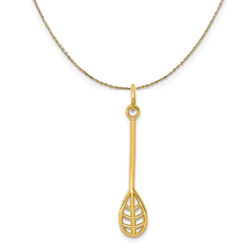 14k Yellow Gold Lacrosse Stick Necklace