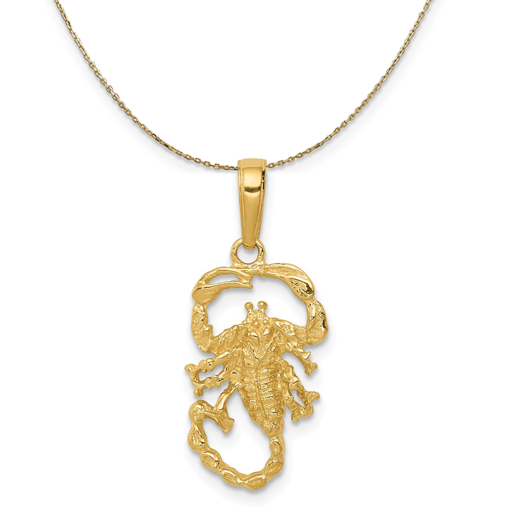 14k Yellow Gold Polished Scorpion Necklace