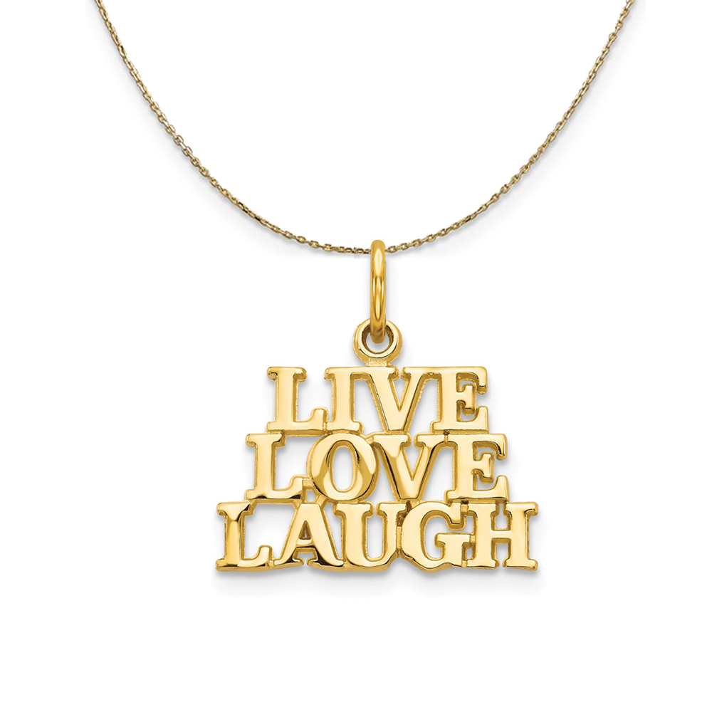 14k Yellow Gold LIVE LOVE LAUGH Message Necklace