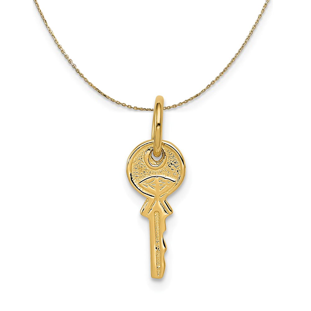 14k Yellow Gold Key (6mm) Necklace