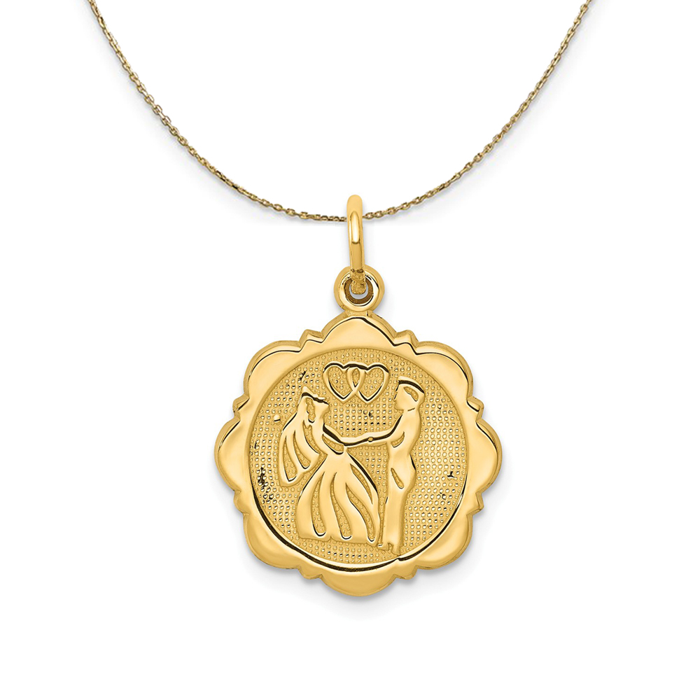 14k Yellow Gold Bride and Groom Necklace