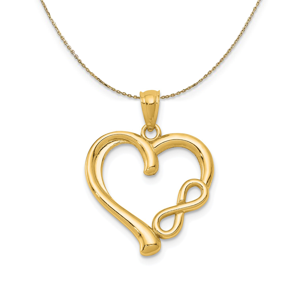 14k Yellow Gold Infinity Heart Necklace