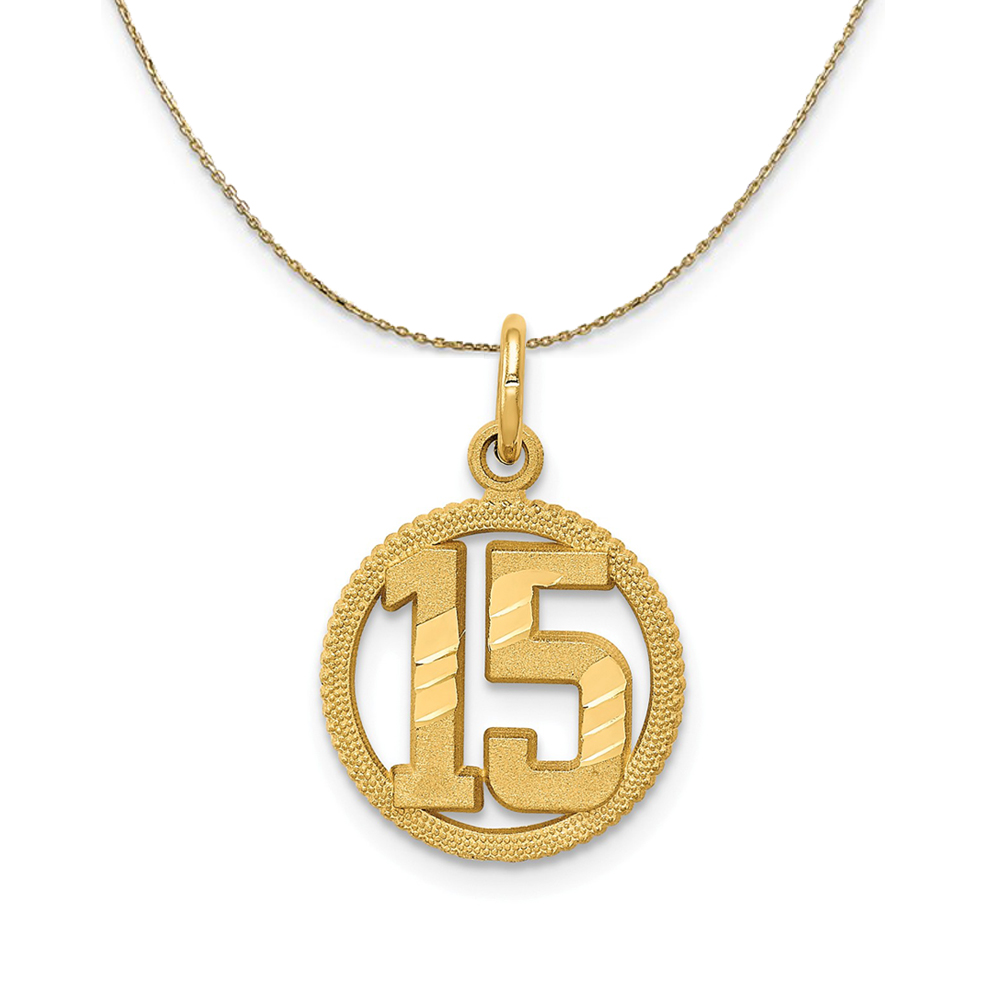 14k Yellow Gold 15 Circle Necklace