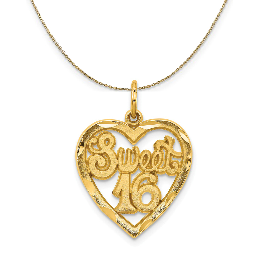 14k Yellow Gold Sweet a Heart (17mm) Necklace