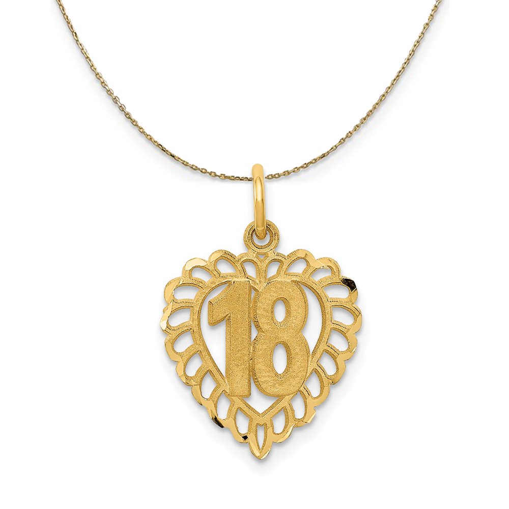 14k Yellow Gold 18 Fancy Heart Necklace