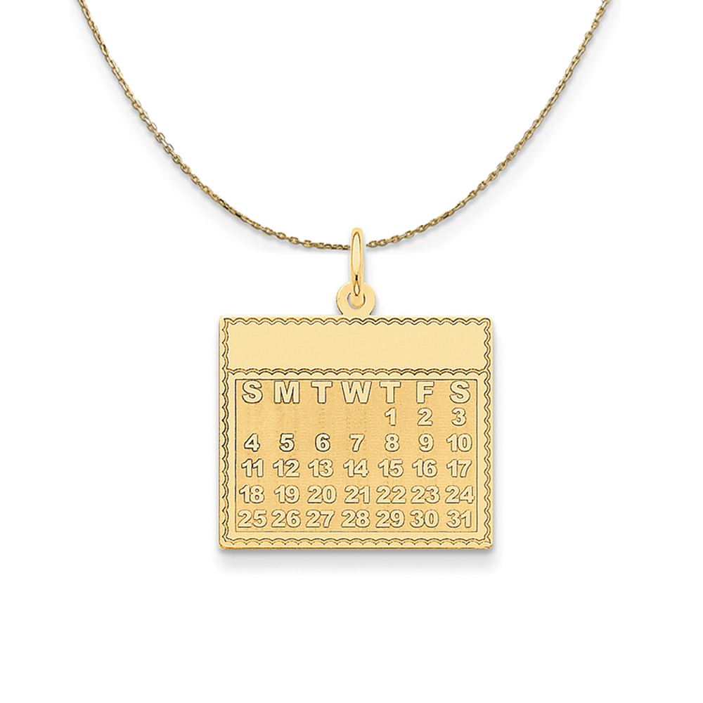 14k Yellow Gold Thursday Start Perpetual Calendar Necklace