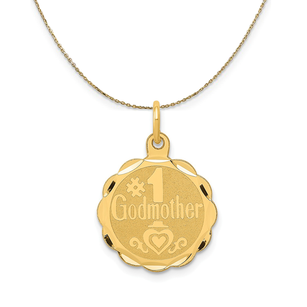 14k Yellow Gold #1 Godmother Circle Necklace