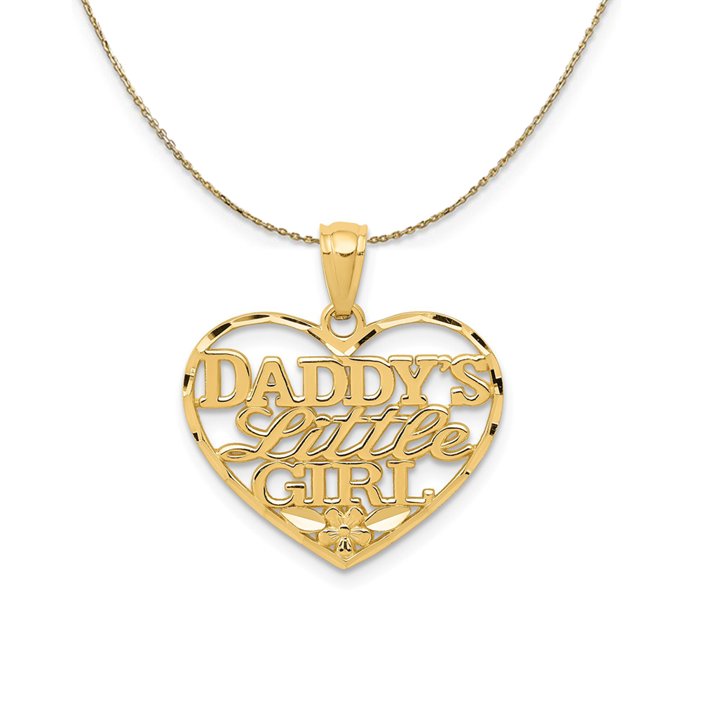 14k Yellow Gold Daddy's Little Girl Heart Necklace