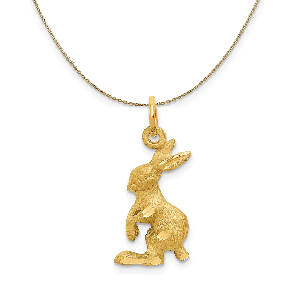 14k Yellow Gold Jack Rabbit (10mm) Necklace