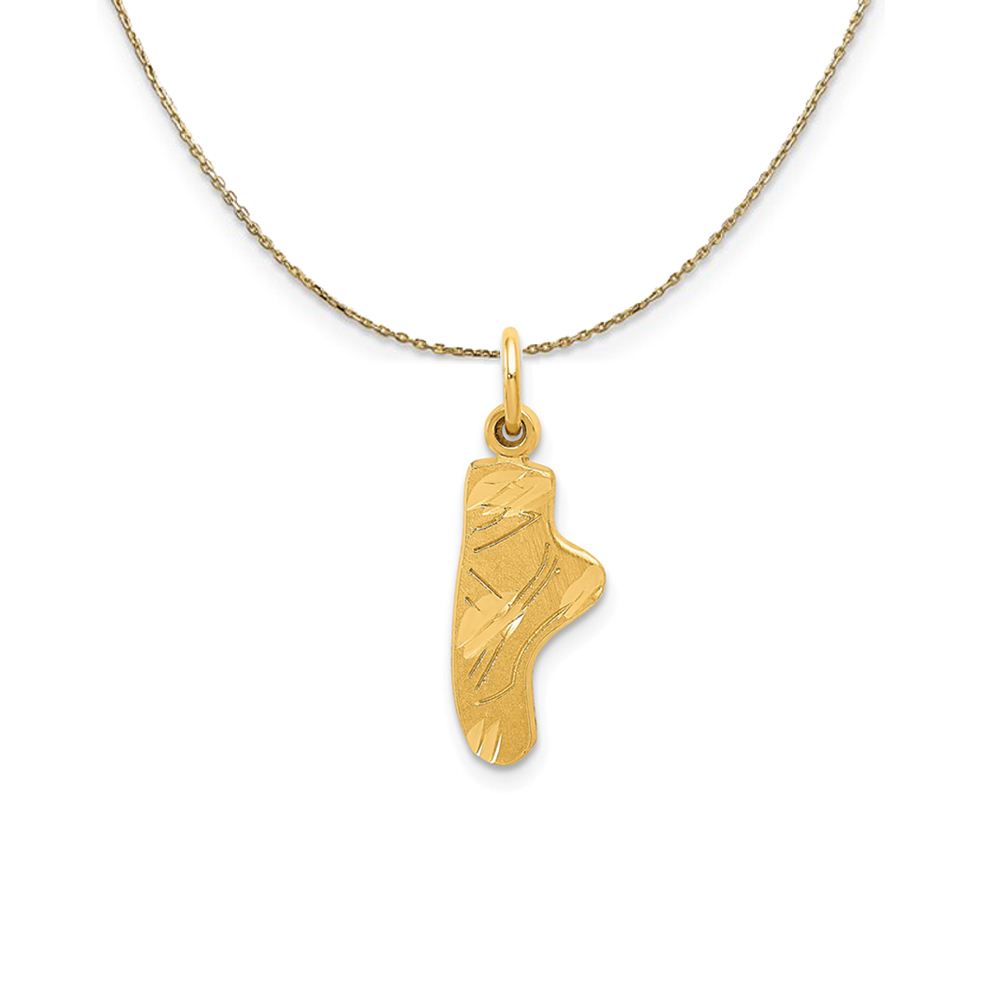 14k Yellow Gold Ballet Slipper (7 x 22mm) Necklace