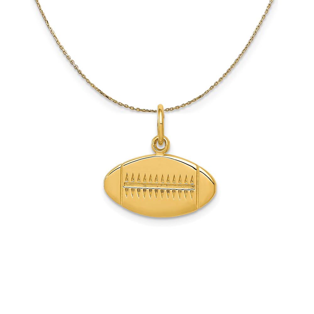 14k Yellow Gold Flat Football Necklace