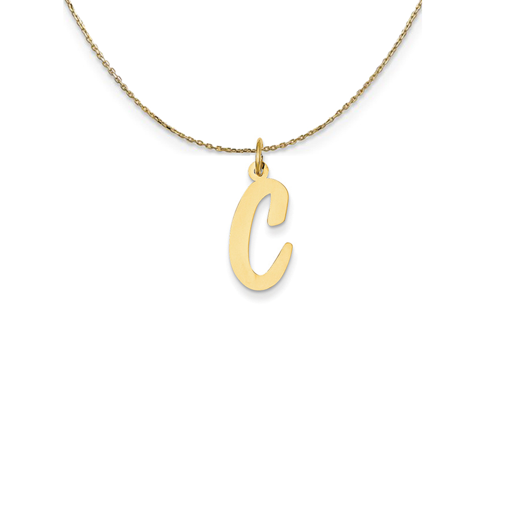14k Yellow Gold Script Initial C Necklace