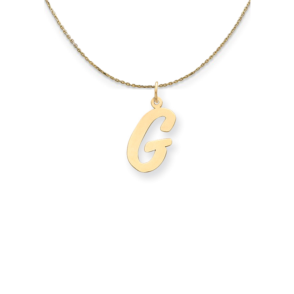 14k Yellow Gold Script Initial G Necklace