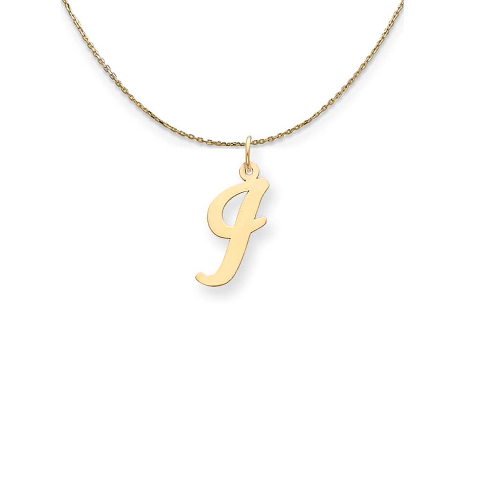 14k Yellow Gold Script Initial I Necklace