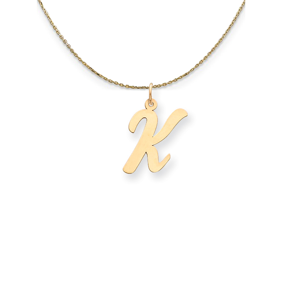 14k Yellow Gold Script Initial K Necklace