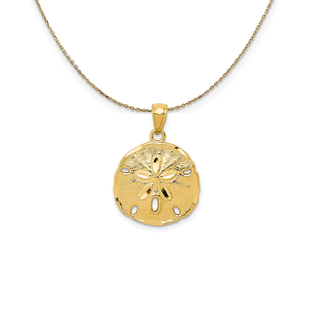 14k Yellow Gold Sand Dollar (17mm) Necklace