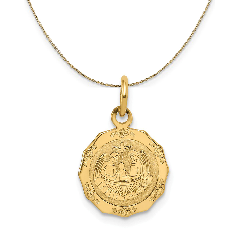 14k Yellow Gold Polished Baptism (12.5mm) Necklace
