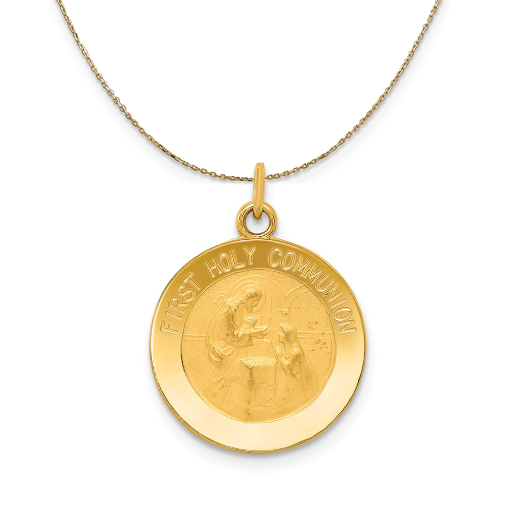 14k Yellow Gold First Holy Communion (15mm) Necklace