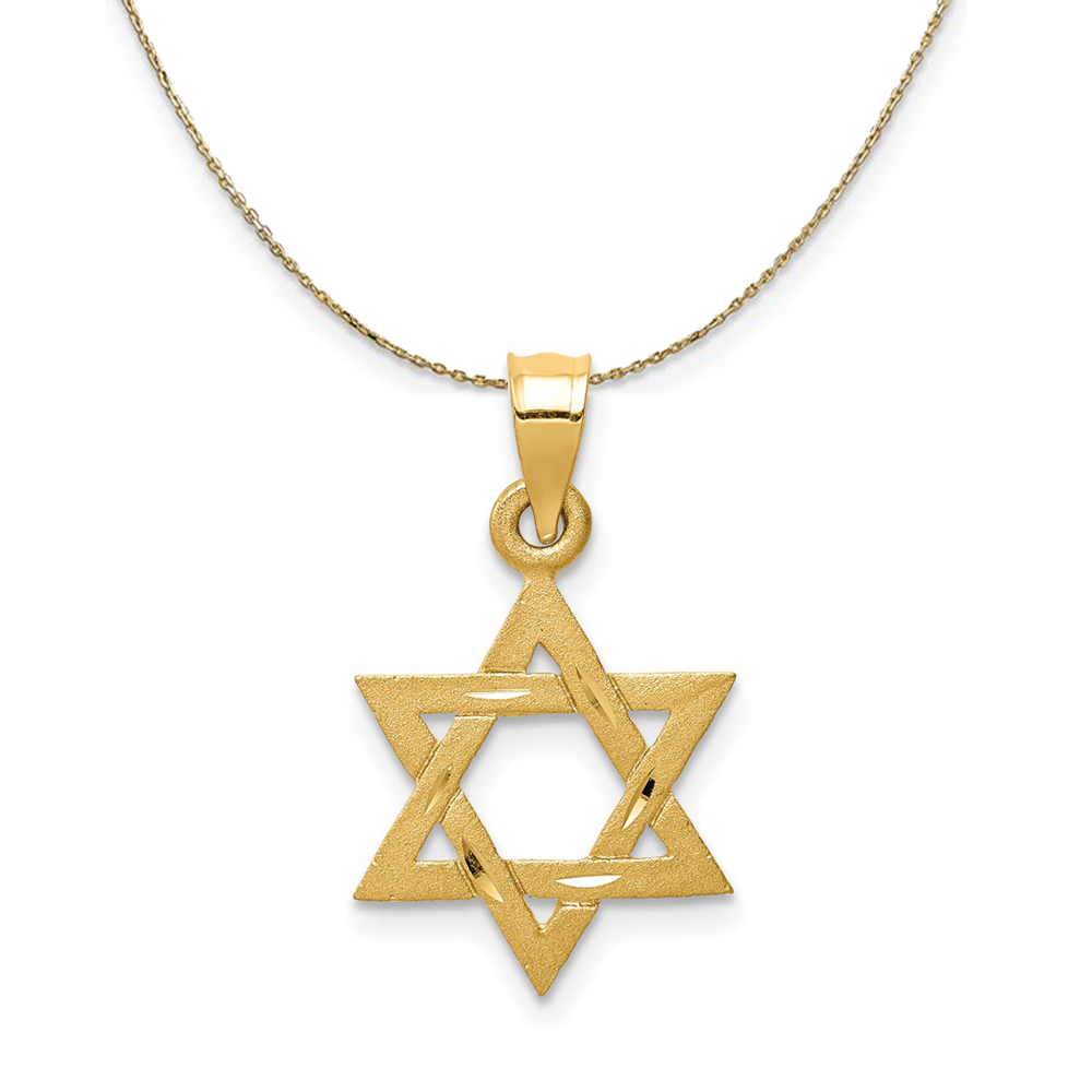 14k Yellow Gold Star of David Necklace