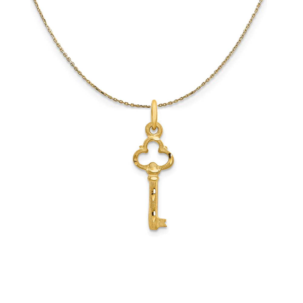 14k Yellow Gold Key to My Heart Necklace