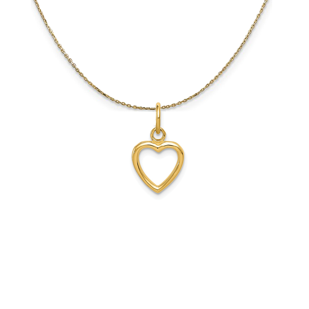 14k Yellow Gold Polished Open Heart (10mm) Necklace