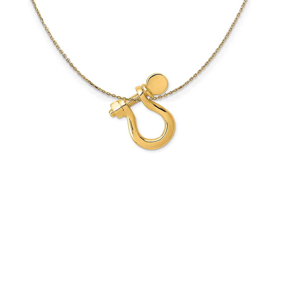 14k Yellow Gold Shackle Link Moveable Necklace