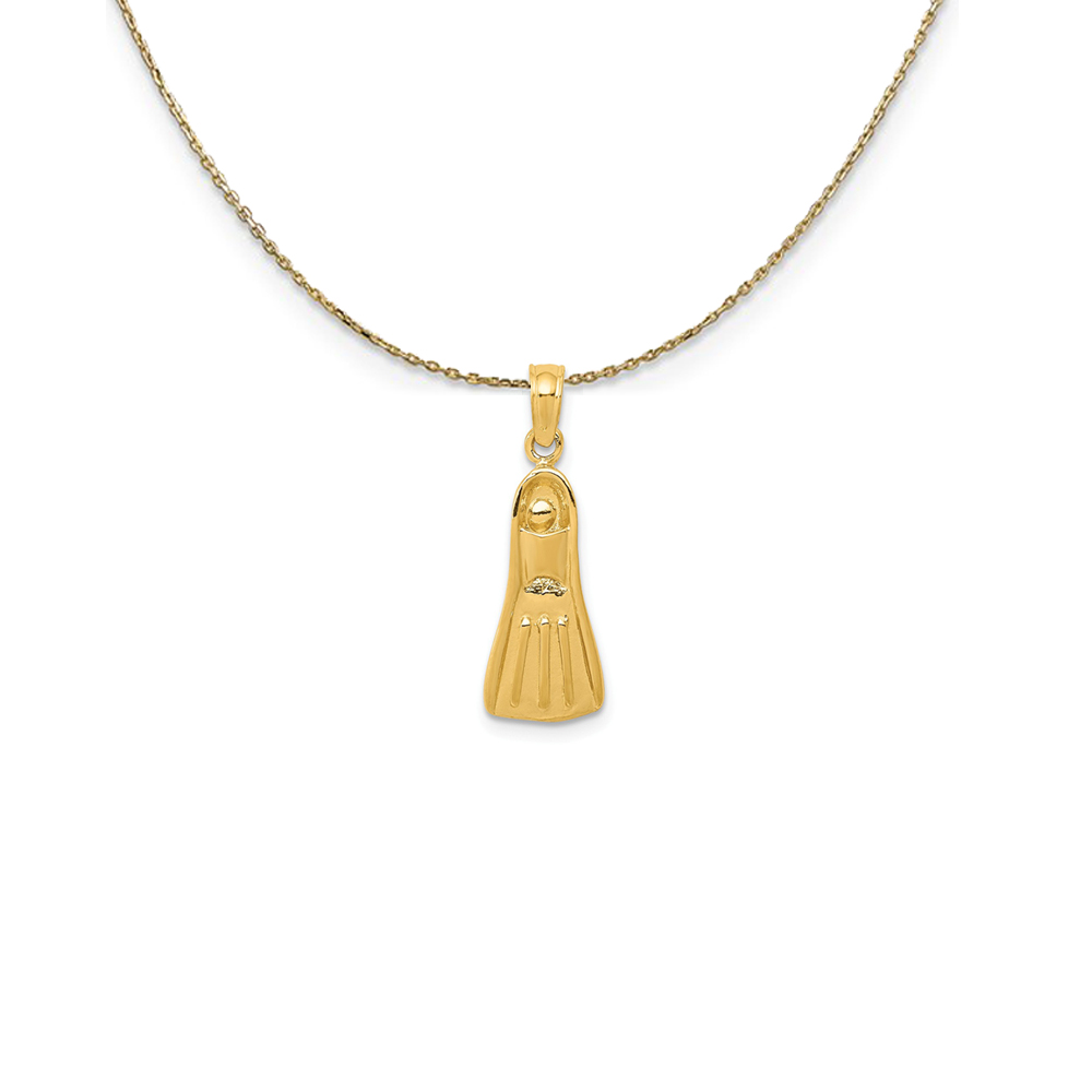14k Yellow Gold Scuba Flipper Necklace