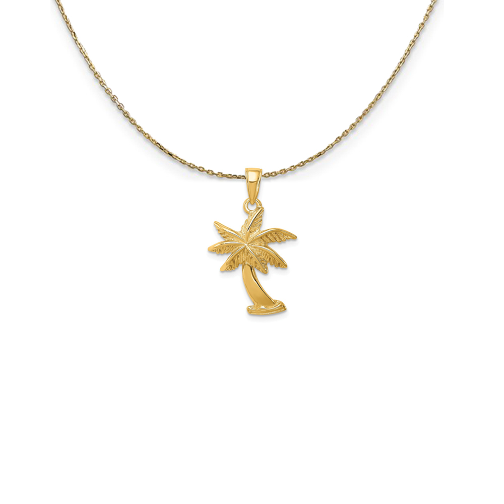 14k Yellow Gold Palm Tree Necklace
