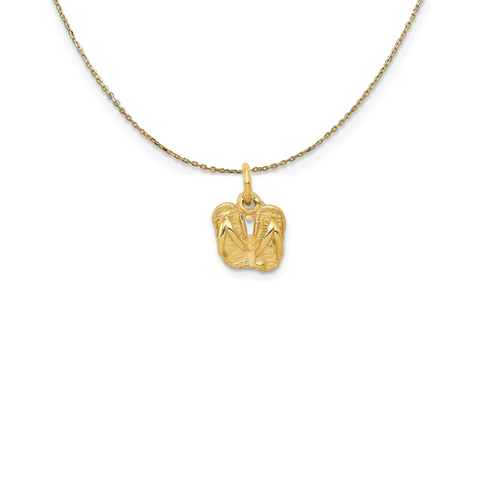 14k Yellow Gold Flip Flop Sandals Necklace