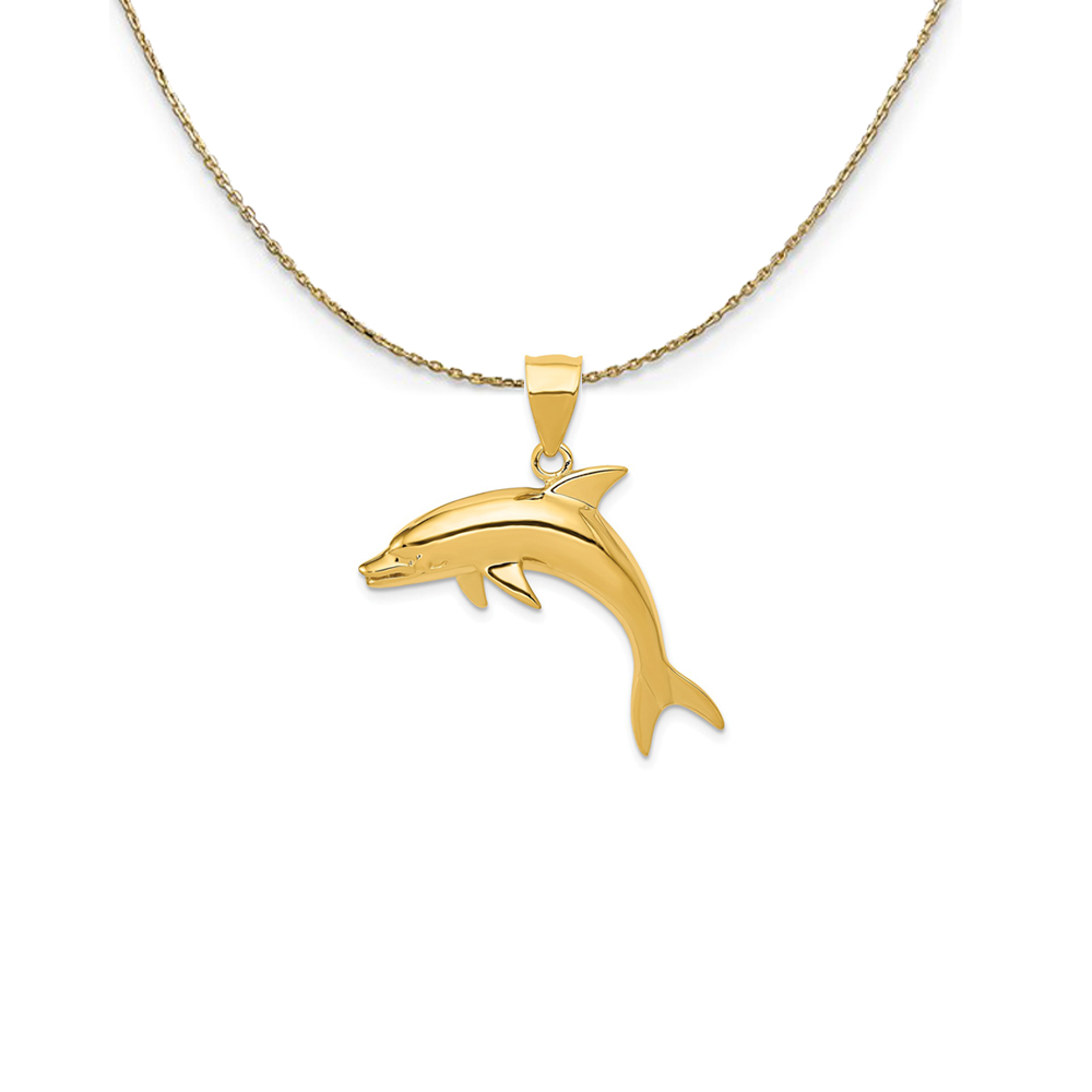 14k Yellow Gold Dolphin Necklace