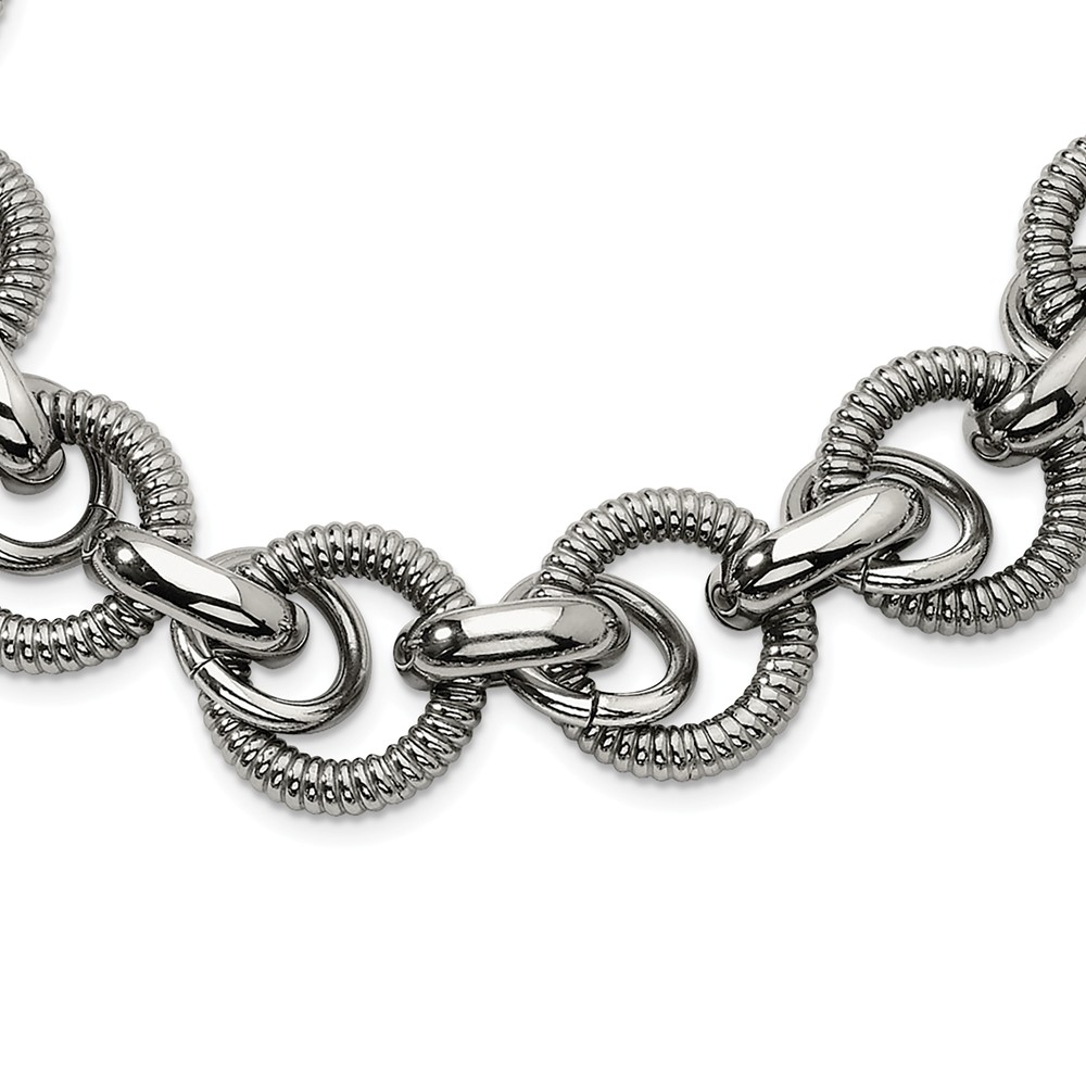 Men's Stainless Steel Wide Multiple Link Chain Necklace