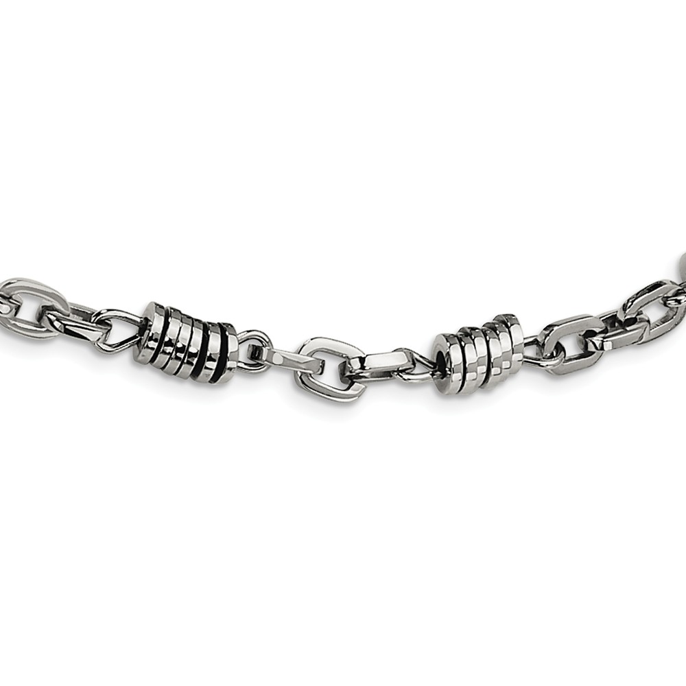 Men's Stainless Steel 6mm Disk Link Chain Necklace