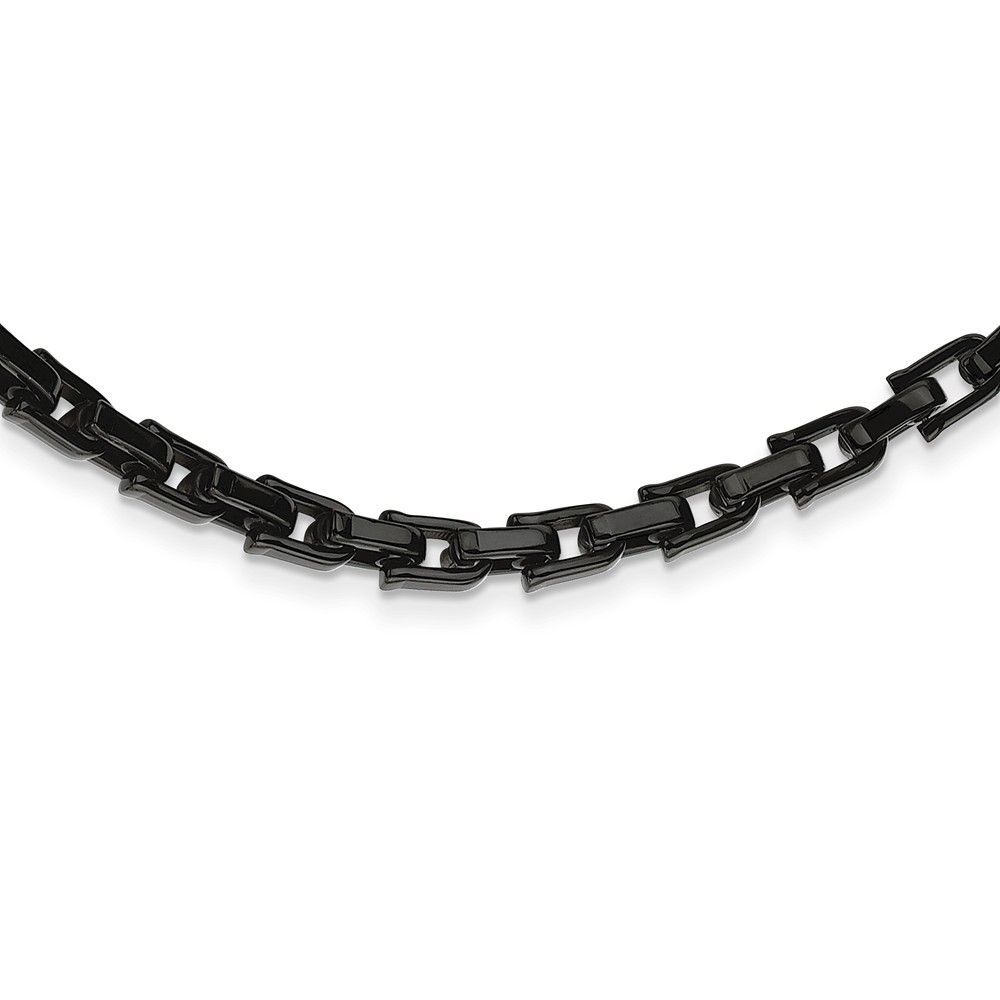 Men&#039;s Stainless Steel Black Shackle Link Necklace