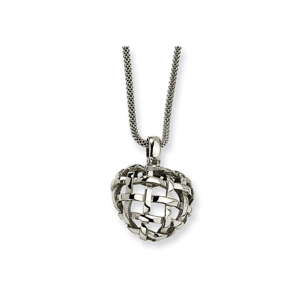 Women's Stainless Steel Woven Heart Necklace