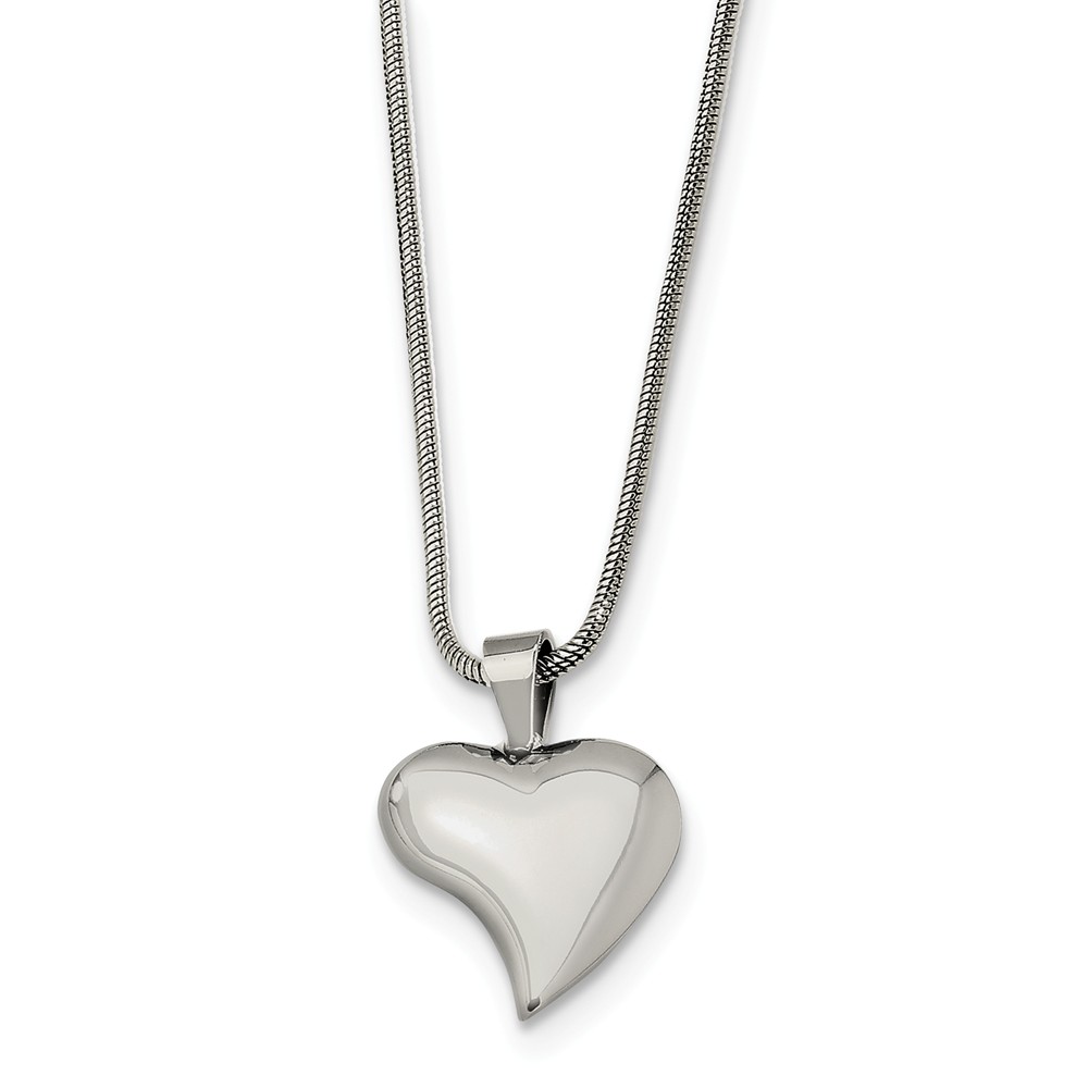 Women's Stainless Steel Polished Heart Necklace