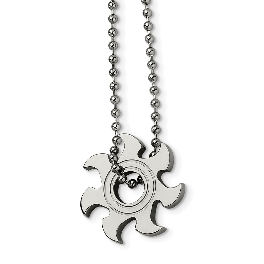 Stainless Steel Sun Burst Blade Necklace