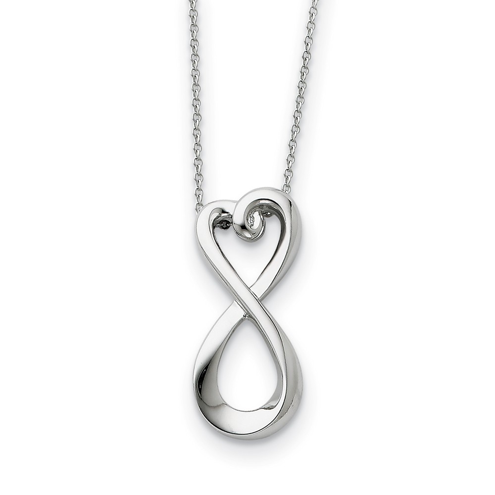 Rhodium Plated Sterling Silver Infinite Love Necklace