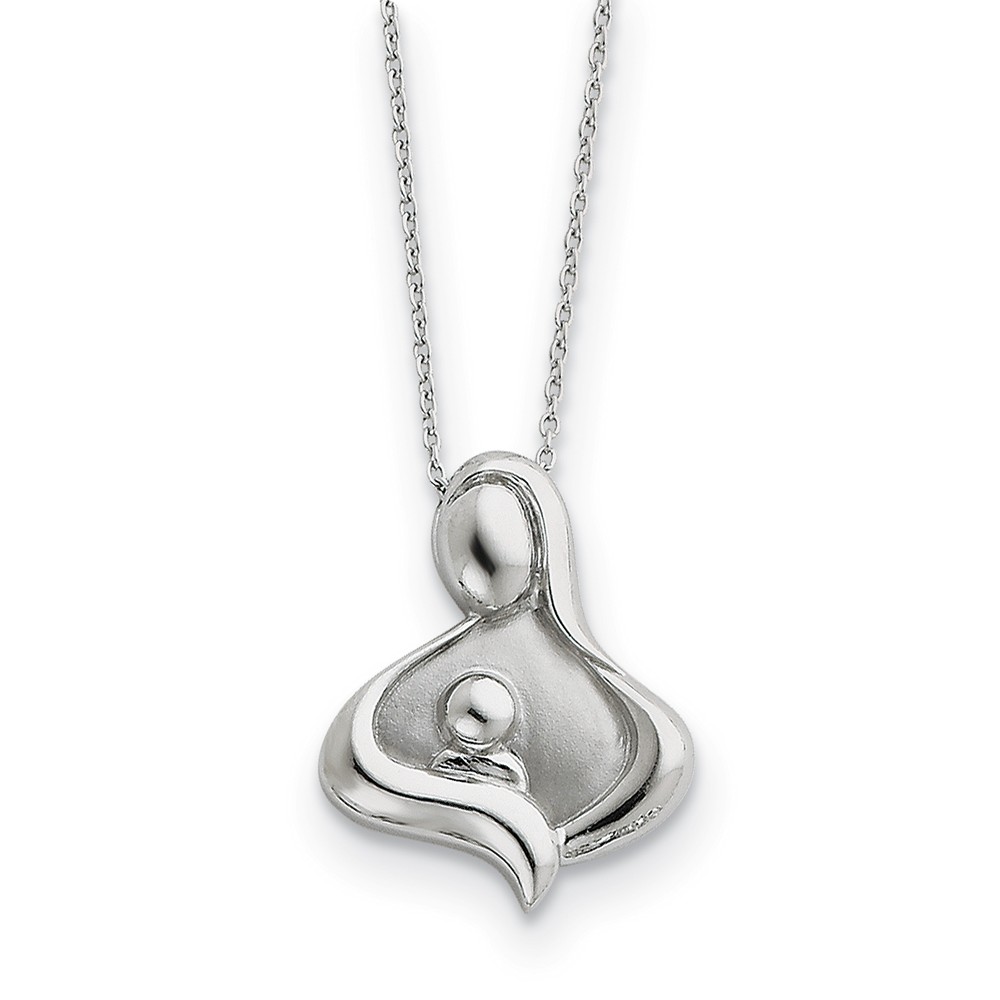 Rhodium Plated Sterling Silver Maternal Bond Necklace, 18 Inch