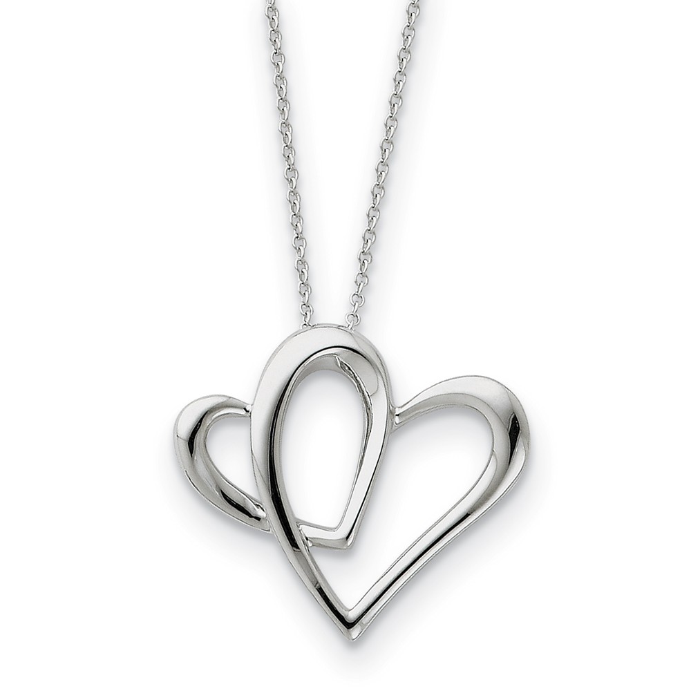 Rhodium Plated Sterling Silver Mom, Always A Part of My Heart Necklace