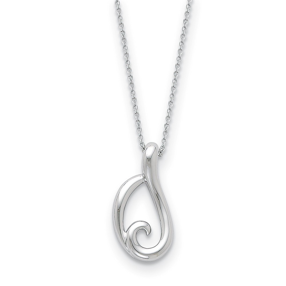 Rhodium Plated Sterling Silver Friendship Hug Necklace