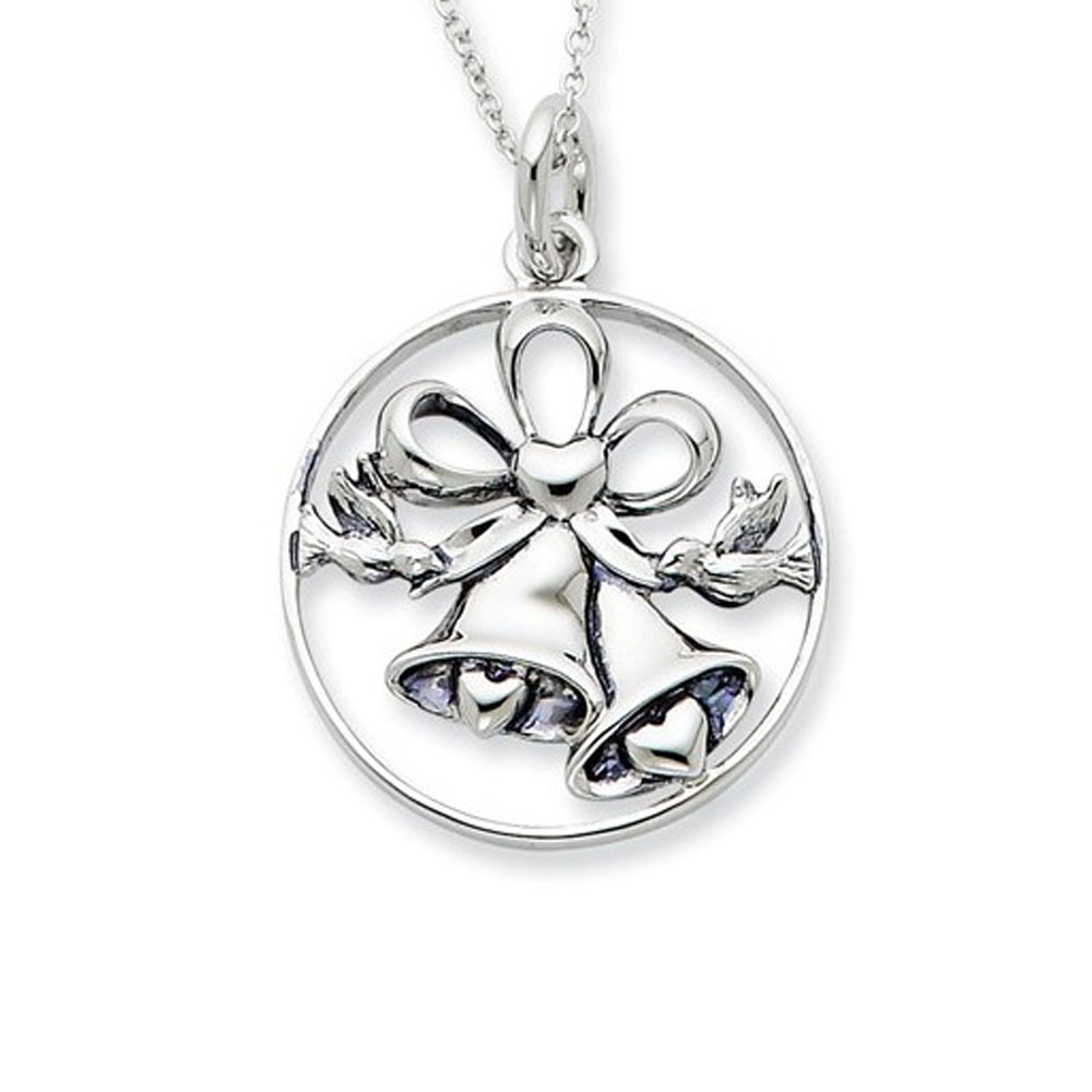 Rhodium Plated Sterling Silver Wedding Day Bliss Necklace