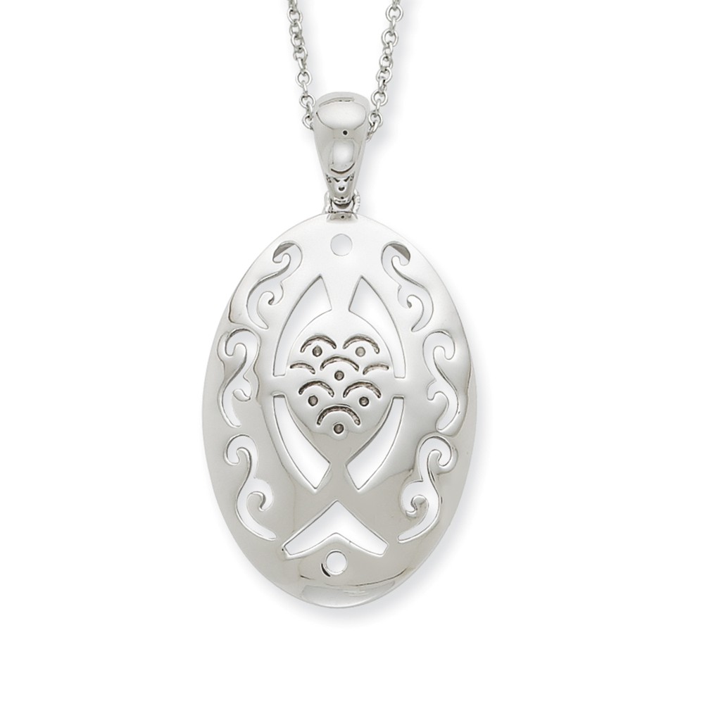 Rhodium Plated Sterling Praying & Believing with You Necklace