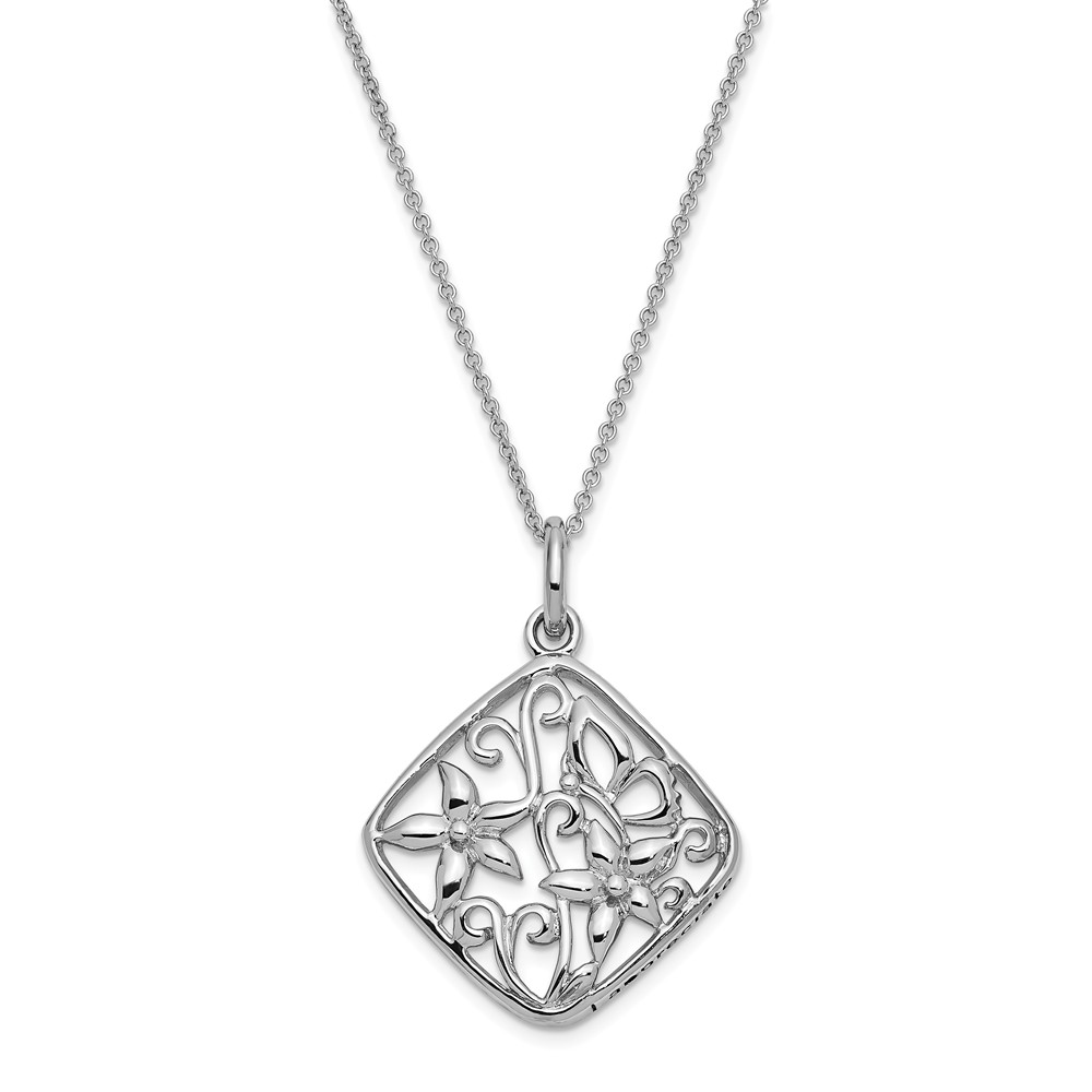 Sterling Silver I Appreciate You Mom, Framed Necklace