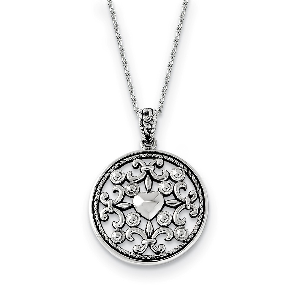 Rhodium Plated Sterling Silver A Friend for All Seasons Necklace, 18in