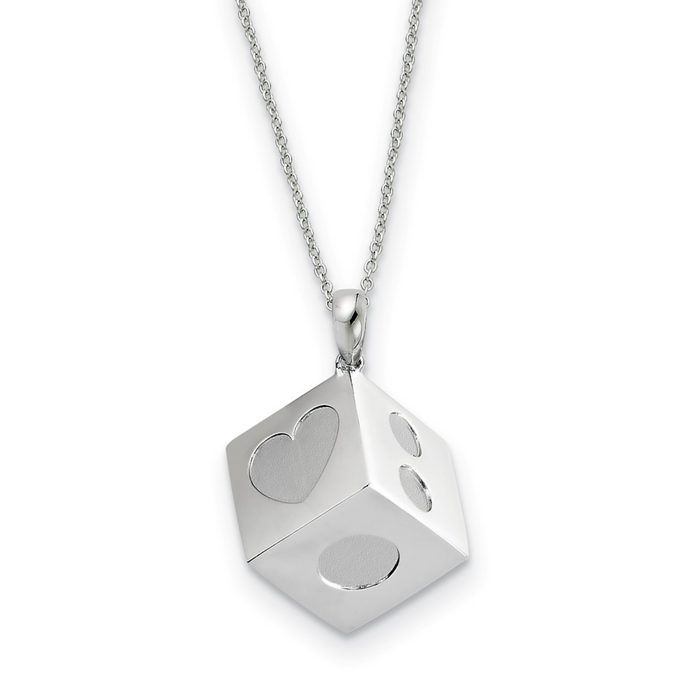 Rhodium Plated Sterling Silver Lucky As Can Be Necklace