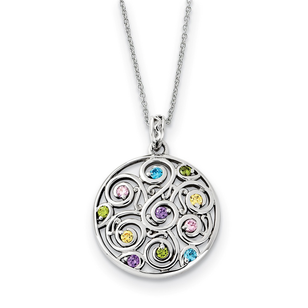 Rhodium Plated Sterling Silver & CZ Kaleidoscope of Wishes Necklace