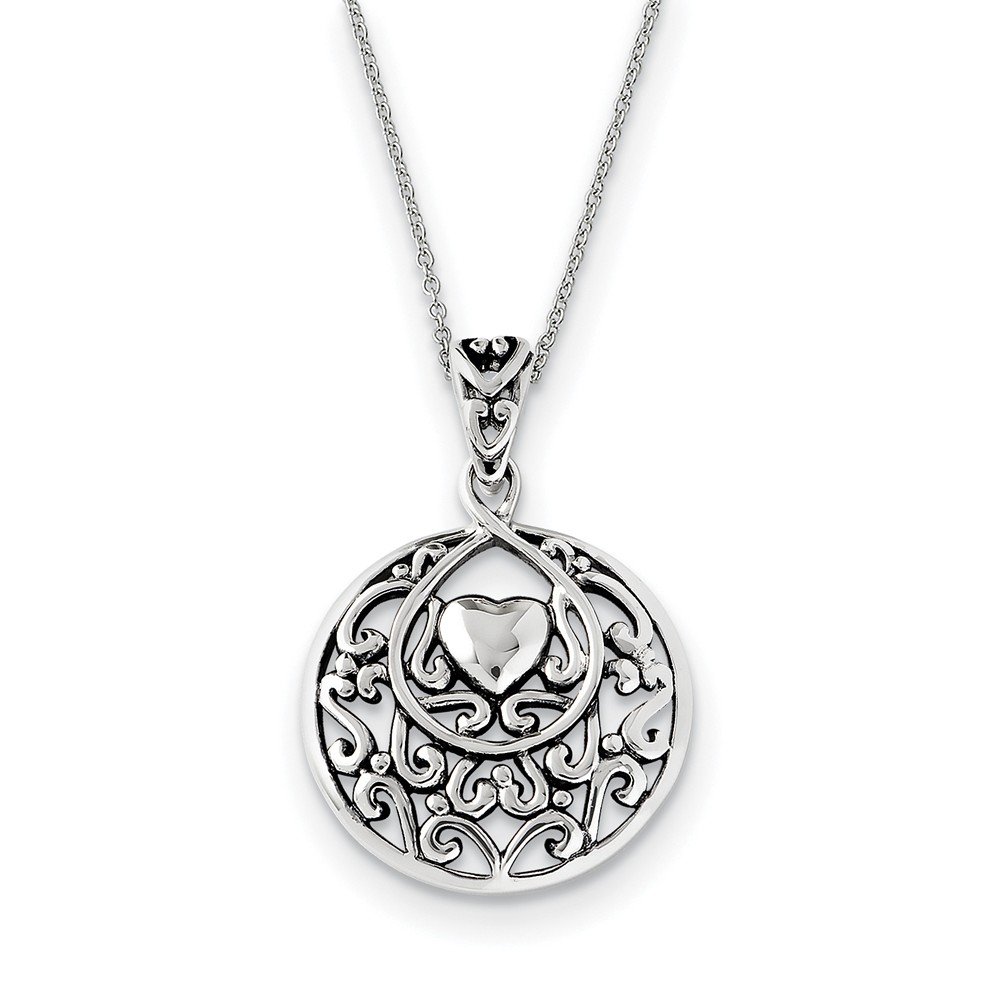 Rhodium Plated Sterling Silver I Choose You Necklace, 18 Inch Rhodium Plated Sterling Silver I Choose You Necklace, 18 Inch