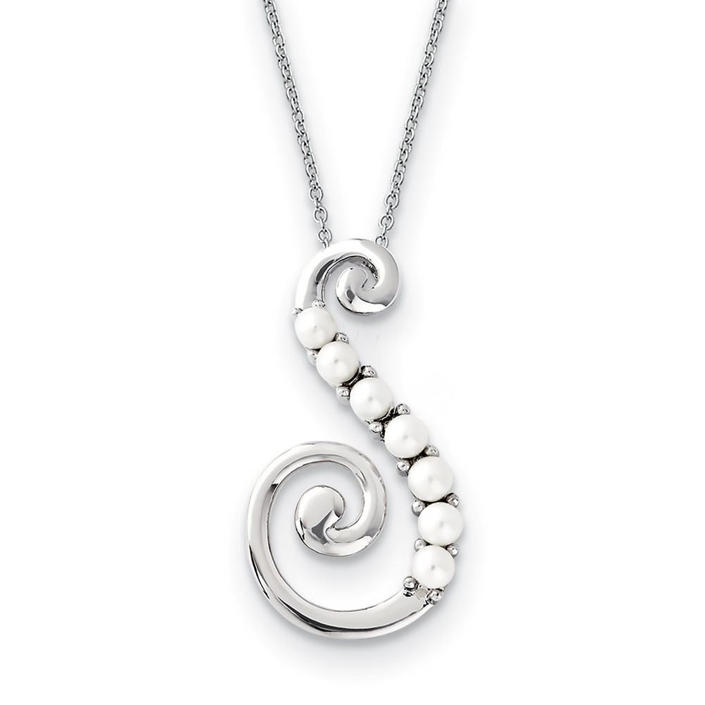 Reaching Out Sterling Silver and FW Cultured Pearl 18-Inch Necklace Reaching Out Sterling Silver and FW Cultured Pearl 18-Inch Necklace