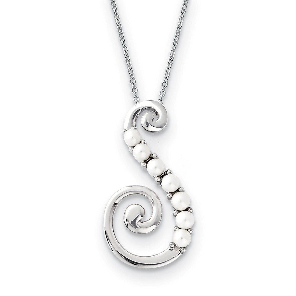 Reaching Out Sterling Silver and FW Cultured Pearl 18-Inch Necklace