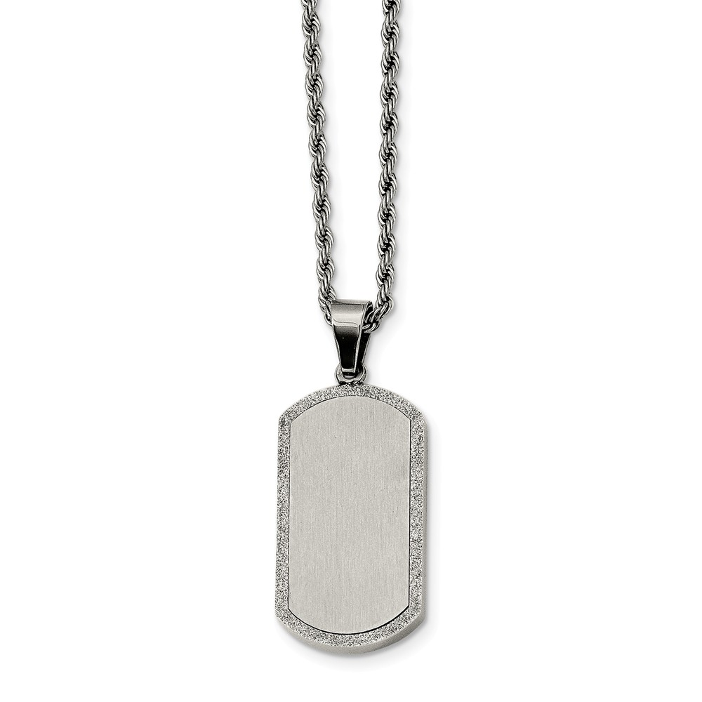 Stainless Steel Laser Cut Dog Tag Necklace